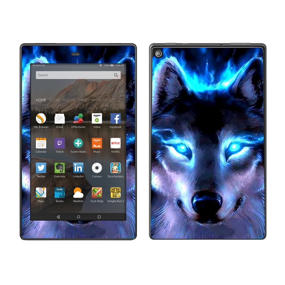 Skin Decal For Amazon Fire Hd 8 Tablet / Wolf Glowing Eyes Fire