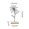 thumbnail image 3 of RBCKVXZ Iron Flower Decorations with Wooden Base - 5.5x9.4 Inch Metal Home Table Decor, Black Wire Signs for Bedroom Patio Balcony Bathroom Office Restaurant Shop Presents Gifts, 3 of 6