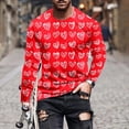 thumbnail image 2 of biudgviw Long Sleeve Shirts for Men Valentines Day Heart Print Graphic Tees Workout Casual Festival Crewneck Tops Gifts for Men, 2 of 5