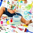 thumbnail image 3 of Tholdsy 24 unids/set niños acuarela esponja pintura garabatos pinceles con mango de plástico DIY delantal paleta Kit juguetes de aprendizaje Juguetes Educativos, 3 of 6