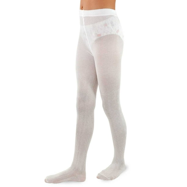 Girls' Sheer White Tights 20 Denier - Kids' Dress Tights For Weddings, Parties & Special Occasions
