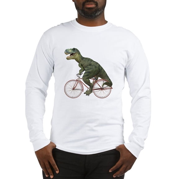 CafePress - Cycling Tyrannosaurus Rex Long Sleeve T Shirt - Unisex Cotton Long Sleeve T-Shirt
