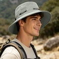 thumbnail image 4 of WMNTST Mens Bucket Hats Mesh Breathable Wide Brim Sun Hat Solid Color Outdoor Hiking Camping Hats, 4 of 9