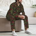 thumbnail image 7 of Honeii Doodle Barbeque 1 Pattern Mens Pajamas Set,2pcs Men's Lounge Long Sleeve Sleep Shirt and Pajama Bottoms Sleepwear Set,Mens Pjs Sets-Large, 7 of 7