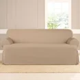 thumbnail image 3 of SureFit  Heavyweight Cotton Duck One-Piece T-Cushion Sofa Slipcover with Seat Elastic Khaki, 3 of 6