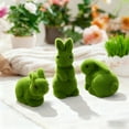 thumbnail image 5 of YingYouFu 3pcs Easter Flocked Bunny Decorations, Table Bunny Decor Artificial Rabbit Sculpture for Spring Garden Home Office Easter Party Centerpiece, 5 of 7