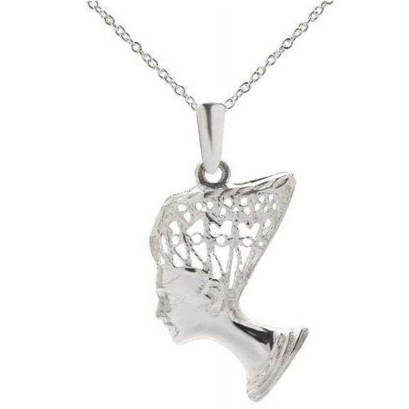 Sterling Silver Queen Nefertiti Pendant Necklace, 18"