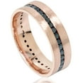 thumbnail image 4 of Pompeii 1 1/10ct Channel Set Black Diamond Brushed Ring 14K Rose Gold Mens Wedding Band, 4 of 4