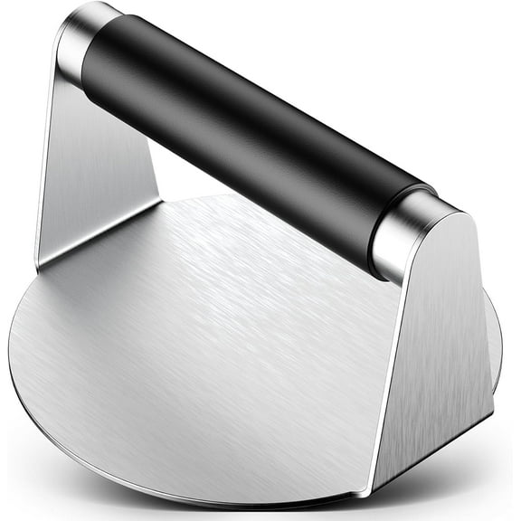 Smash Burger Press, Hamburger Smasher Tool for Griddle, Stainless Steel Ham Patty Press with Anti-Scald Handle, 5.5" Non Stick Grill Press for Smashburger, Bacon, Ground Beef, Meat, Sausage