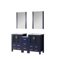 thumbnail image 2 of Volez 60 in W Navy Blue Double Vanity with Side Cabinet, Ceramic Top, and 22 in Mirrors, 2 of 6