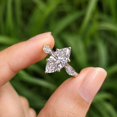 thumbnail image 3 of vylahjewellery Elegant Bridal Wedding Ring with Marquise Shaped Side Stones, Women's Marquise Cut Engagement Ring for Women, Three Stone Ring, 3 of 9