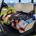 thumbnail image 3 of Uorisanigo American Flag Golf Cart Seat Covers Fits for EZGO, Club Car, Yamaha and More, Dustproof Bald Eagle Golf Cart Seat Towel Blanket with Storage Pockets, Thick Polyester Fabric, 3 of 7