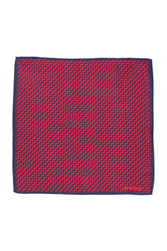 Micro Chevron Pocket Square (One Size, Red)