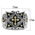 thumbnail image 2 of Two-Tone IP Gold (Ion Plating) Stainless Steel Ring with Top Grade Crystal in Clear for Women Biker Theme Clear Stone Color Style TK2517 Size 11, 2 of 4