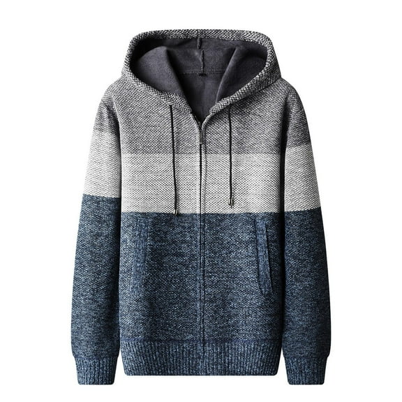 Vedolay Coats for Men Autumn Casual Loose Winter Coat Jacket Coat Blue,2XL