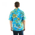 thumbnail image 4 of Made in Hawaii Men's Hawaiian Shirt Aloha Shirt in Palms Surfers Bird of Paradise in Red M, 4 of 4