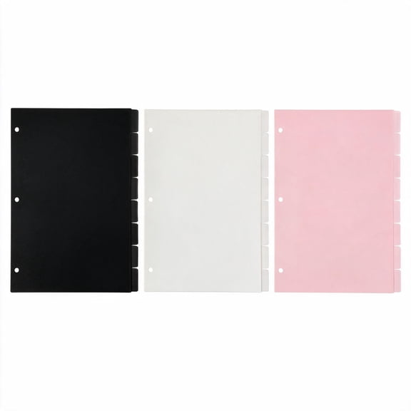 3 Pieces 8‑Tab 3‑Hole PP Binder Dividers, Letter Size Colorful Page Divider Inserts, Plastic Index Separator Sheets For Document Classification For Office Workers & Students
