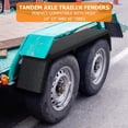 thumbnail image 3 of JoanKaren 2 Pack Tandem Axle Trailer Fenders Steel 14 Gauge Diamond Tread Plate,Fit 13"-15" Tires,Black, 3 of 6