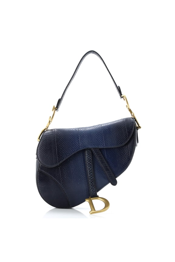 Pre-Owned Saddle Handbag Python Medium By Rebag