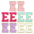 thumbnail image 1 of Parche de letras de chenilla autoadhesivo, letras del alfabeto E, pegatinas para reparación de ropa (multicolor, paquete de 10), 1 of 6