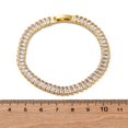 thumbnail image 5 of Gold-Tone Brass Cubic Zirconia Link Chain Smooth Tennis Bracelet Clear T166, 5 of 5