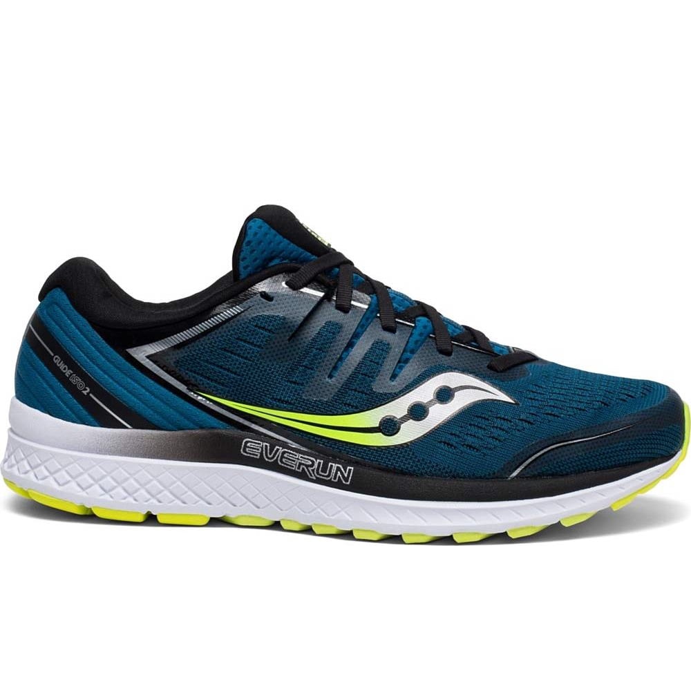 Saucony - Saucony Mens Guide ISO 2 Road Running Shoe Sneaker - Marine ...