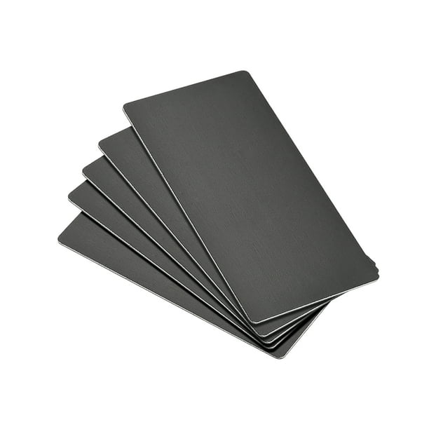 Blank Metal Cards 80x40x0.8mm Anodized Aluminum Plate for DIY Laser Printing Engraving Black 5