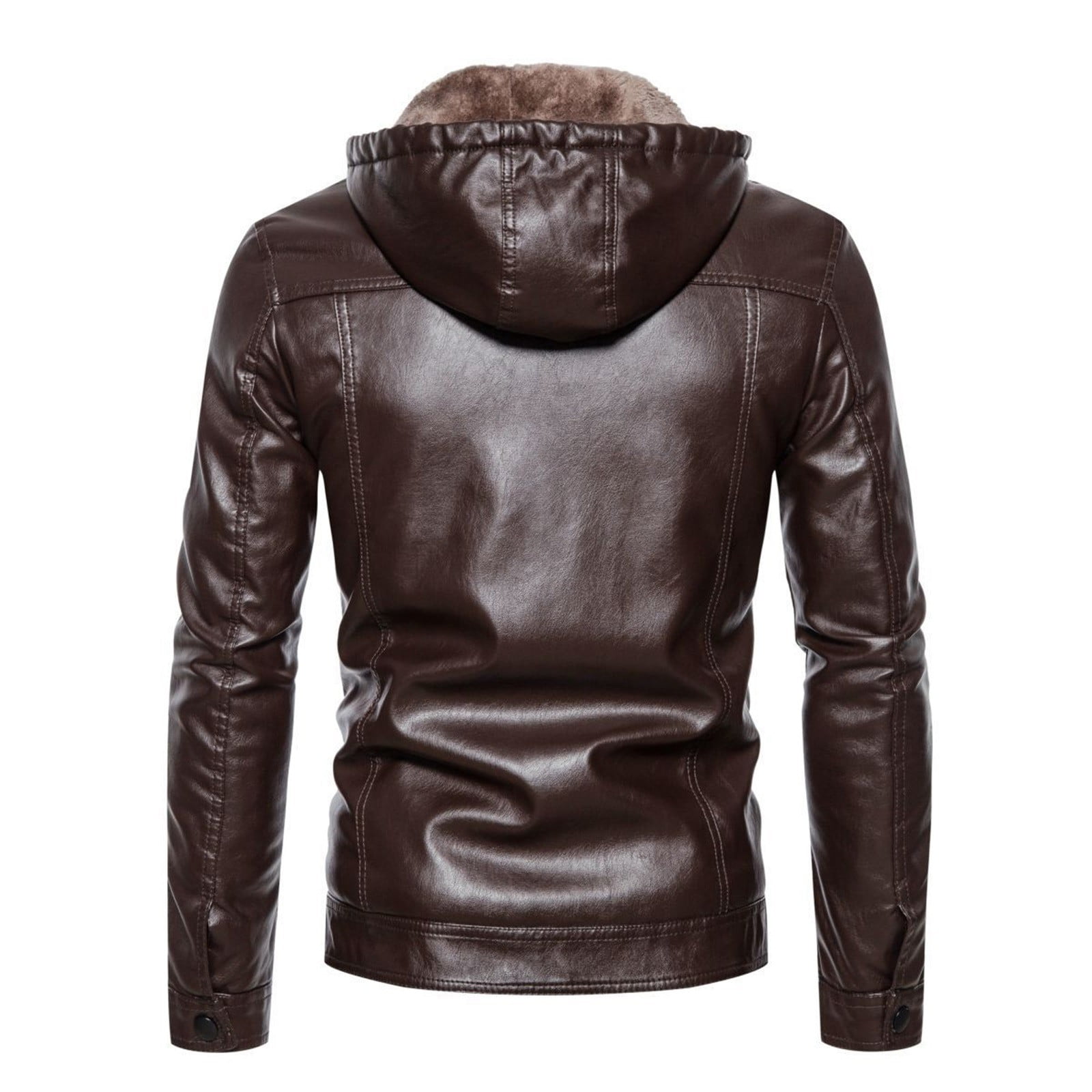 FBMDBB Winter Jacket Men's Leather Jacket Men's Casual Stand