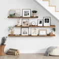 thumbnail image 2 of Floating Picture Ledge Shelves Set of 4, 48 Inch Shelves with Lip - Large Nursery Book Shelf for Toys Storage, Kids Bookshelf, Living Room, Bedroom Decor Frames, 2 of 14