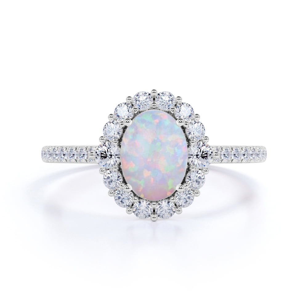 opal with diamond halo