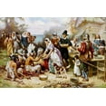 thumbnail image 2 of Ferris, Jean Leon Gerome 18x13 White Modern Wood Framed Museum Art Print Titled - The First Thanksgiving, 1621, 2 of 4