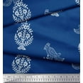 thumbnail image 2 of Soimoi Polyester Crepe Fabric Leaves,Bird & Floral Block Print Fabric by The Yard 42 Inch Wide, 2 of 3