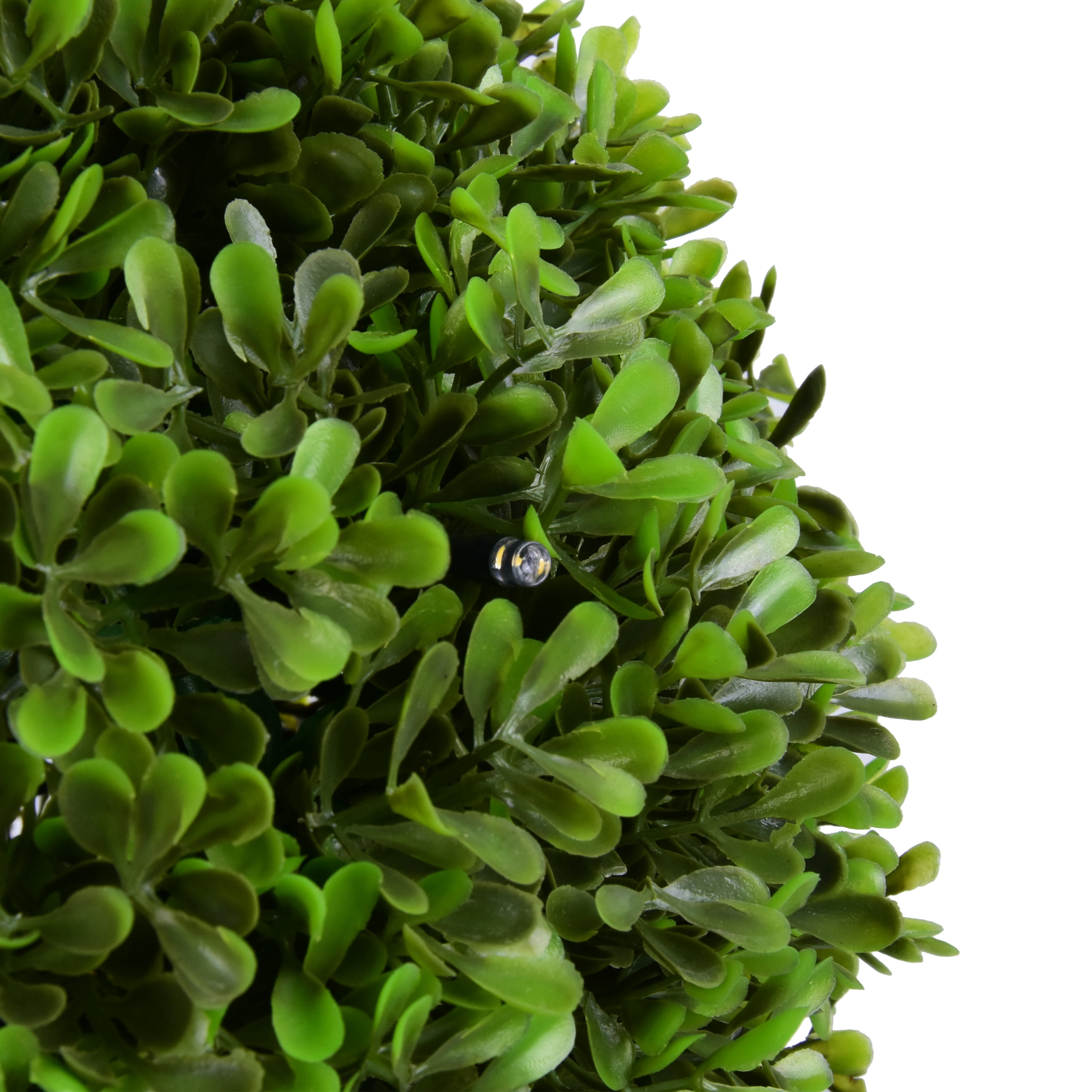 Better Homes & Gardens Topiary Outdoor Round Decor with Solar Powered Warm White LED Lights Murraya Exotic PE 11.5x11.5x17.9 inch