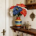 thumbnail image 5 of Danhjin 4th of July Artificial Flowers for Decoration, Patriotic Memorial Silk Bouquet Red White Blue Arrangement, 5 of 6