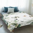 thumbnail image 4 of Green Eucalyptus Leaves Blanket Soft Cozy Warm Throw Blanket for Couch, Plush Fuzzy Flannel Fleece Blankets for Sofa, Summer Botanical Butterflies Bed Blankets Lightweight Gifts for Women, 40"x50", 4 of 9