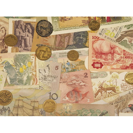 Montage of Coins and Paper Money Print Wall Art By Steve
