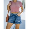 thumbnail image 2 of Camiseta de Mujer Zhivalor Crop Top Manga Corta Cuello Redondo Slim Fit Rosa M, 2 of 6