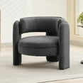 thumbnail image 5 of Acekid Modern Accent Chair - Mid Century Upholstered Armchair, Single Sofa Reading Chair with Arms, Comfy Corner Chair for Bedroom & Office, Black (1-Piece), 5 of 8