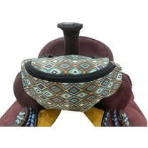 Showman Teal Aztec Print Insulated Nylon Saddle Pouch