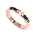 thumbnail image 2 of 1/4ct Black & White Diamond Ring 14K Rose Gold Womens Wedding Stackable Band, 2 of 2