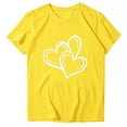 thumbnail image 7 of FRSASU Short Sleeve Valentine's Shirts for Women Love Heart XOXO Cute Graphic T Shirts Casual Spring Day Tops Tee Yellow, 7 of 7