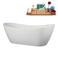 thumbnail image 2 of 75" Streamline B-480-214-WH Soaking Matte White Freestanding Tub and Tray With Internal Drain in Glossy White, 2 of 10