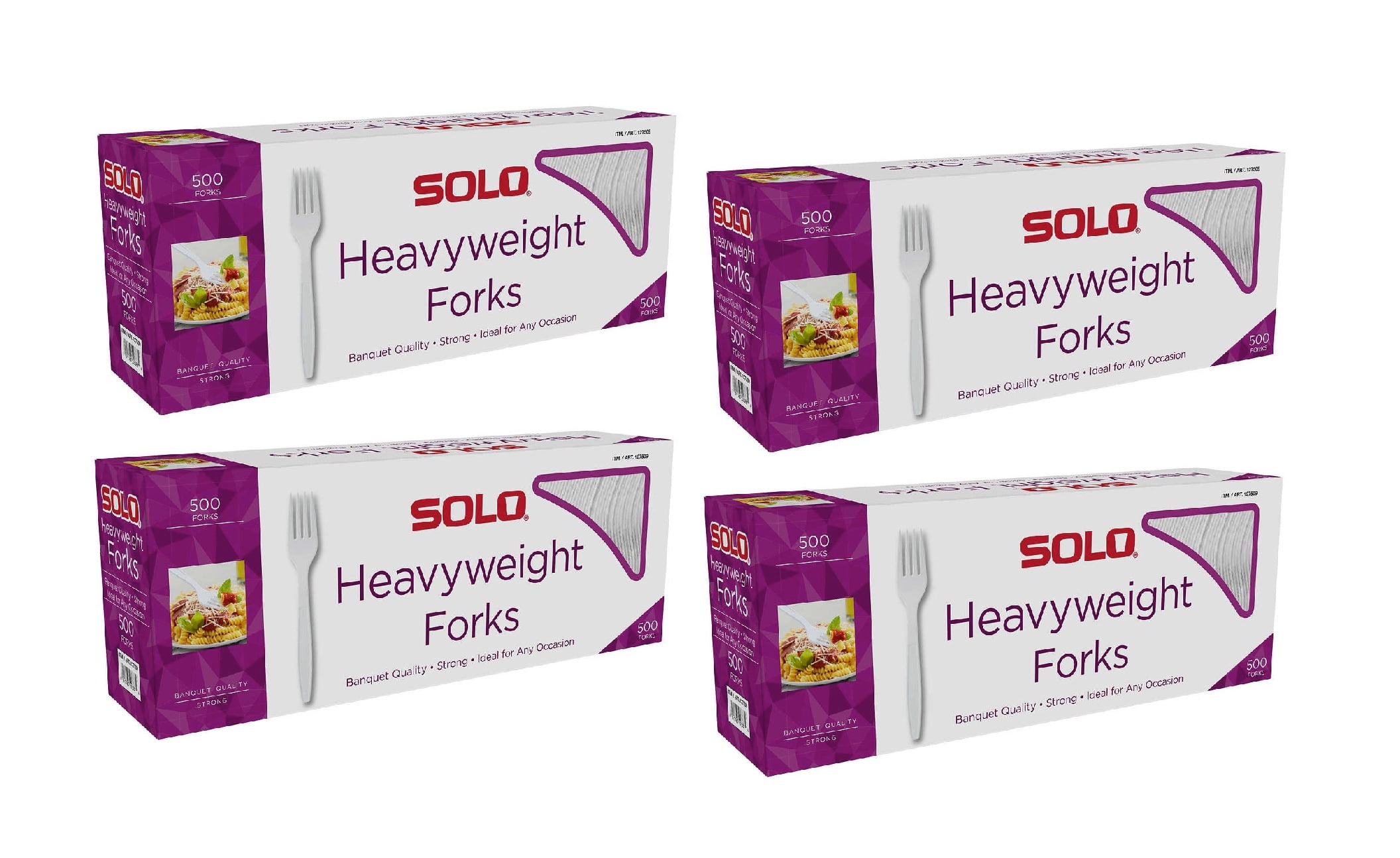 Solo Heavyweight Plastic Fork, White, 500count 4PK