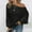 Black, variant on Womens Fall Sweaters Off The Shoulder Batwing Sleeve Textured Knit Tops Oversized One Shoulder Sweater Quarter Zip Pullover Men Quarter Zip up Sweatshirt Casual Sweaters for Men Large Sweat