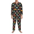 thumbnail image 3 of Naloa Retro Video Game Men’s Pajamas Set - Long Sleeve Button Down Sleep Shirt and Pajama Bottoms Sleepwear Set-Large, 3 of 7