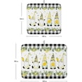 thumbnail image 3 of Summer Cute Lemon Gnome Dish Drying Mats for Kitchen Counter,Black White Plaid Microfiber Absorbent Dish Drainer/Rack Mat, Hangding Quick Drying kitchen Drying Mat,18x24inch Machine Washable, 3 of 6