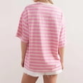 thumbnail image 4 of frariair Graphic Color Block Tee Featuring Relaxed Pullover Style And Breathable Fabric Perfect For Everyday Wear Pink, 4 of 6