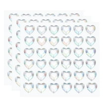Uxcell 108 Pcs Heart Rhinestone 10mm Self Adhesive Gems Stickers Jewelry Stickers for Jewelry Making, White