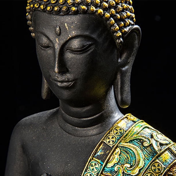 Figurine décorative Bouddha en résine dorée, décoration orientale