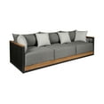thumbnail image 2 of Artesia Outdoor 4 Piece Conversation Set in Teak Wood Rope with Gray Cushions, 2 of 8